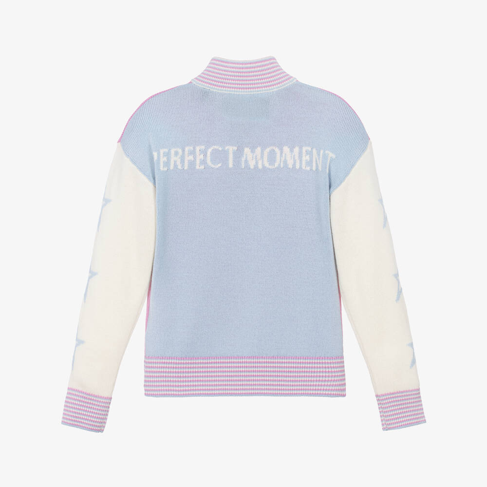 Perfect Moment-Girls Lilac Half Zip Merino Wool Sweater | Childrensalon