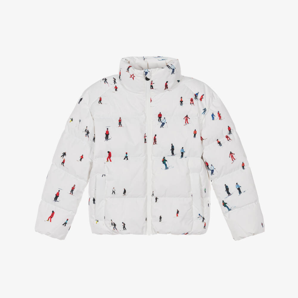 Perfect Moment-Girls White Dede Johnston Print Nuuk Puffer Ski Jacket | Childrensalon