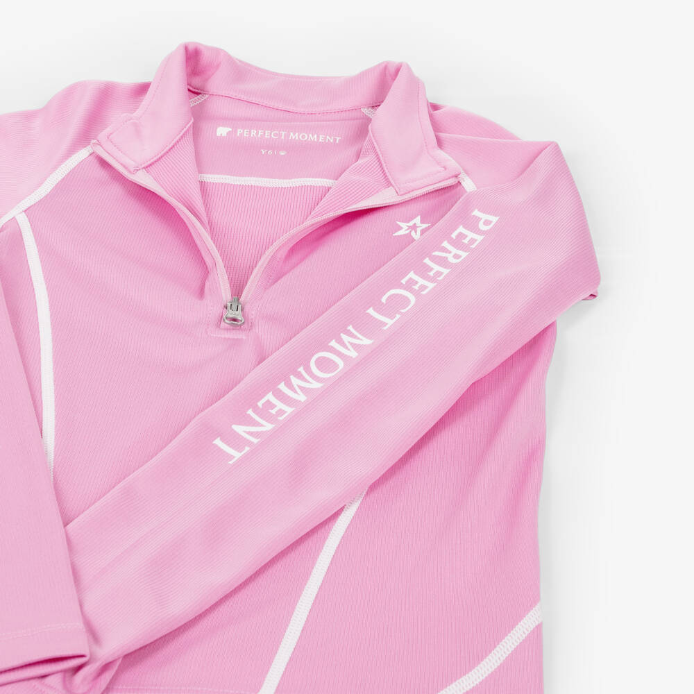 Perfect Moment-Pink Thermal Base Layer Half-Zip Top | Childrensalon