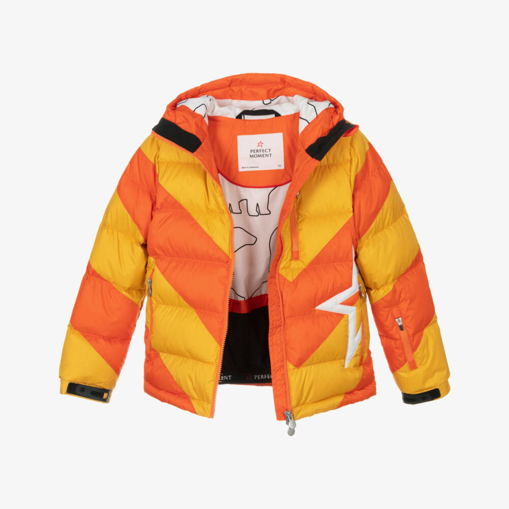 Perfect Moment-Yellow & Orange Down Padded Ski Jacket | Childrensalon
