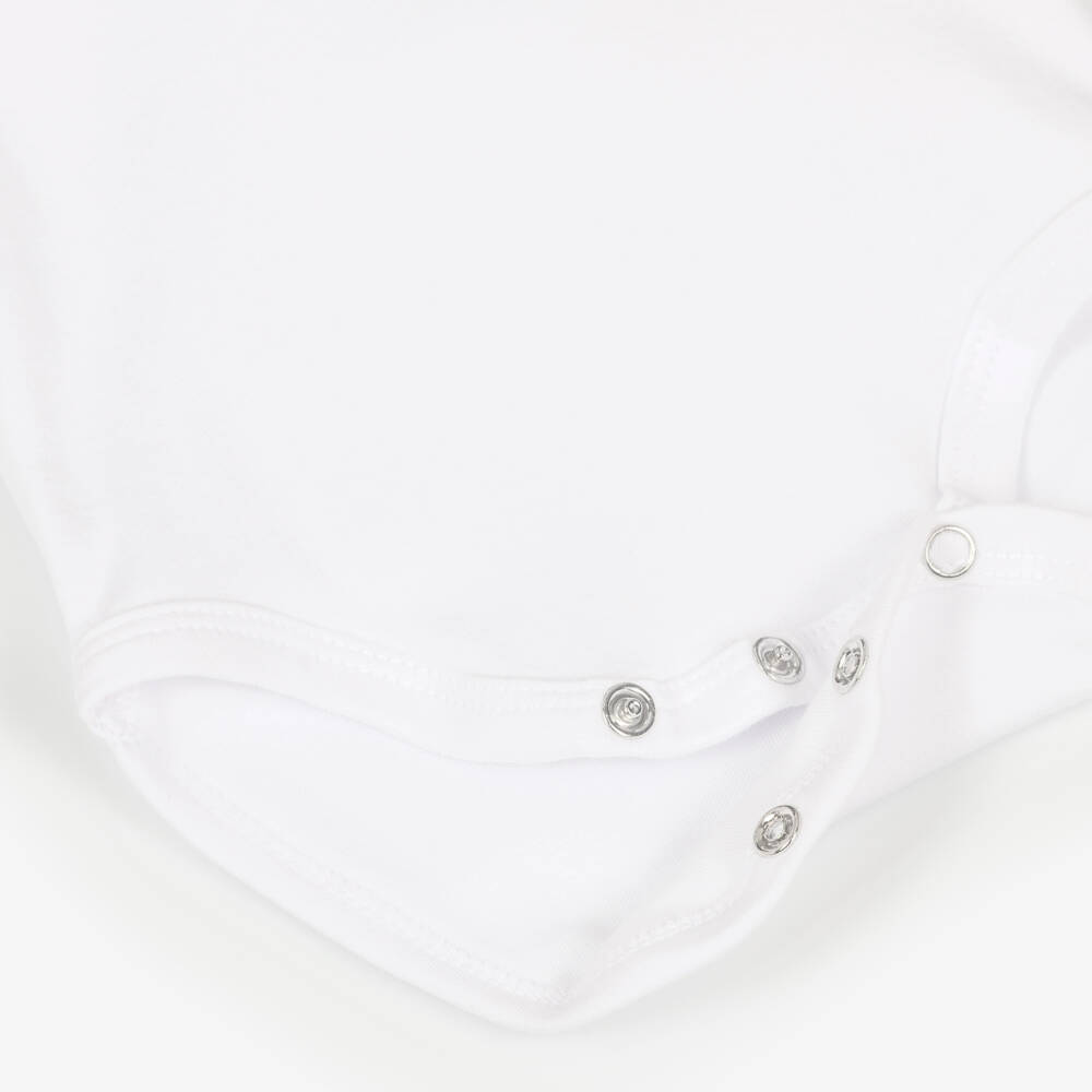 Peter Rabbit™ by Childrensalon-Baby Boys Blue & White Cotton Embroidered Dungaree Set | Childrensalon