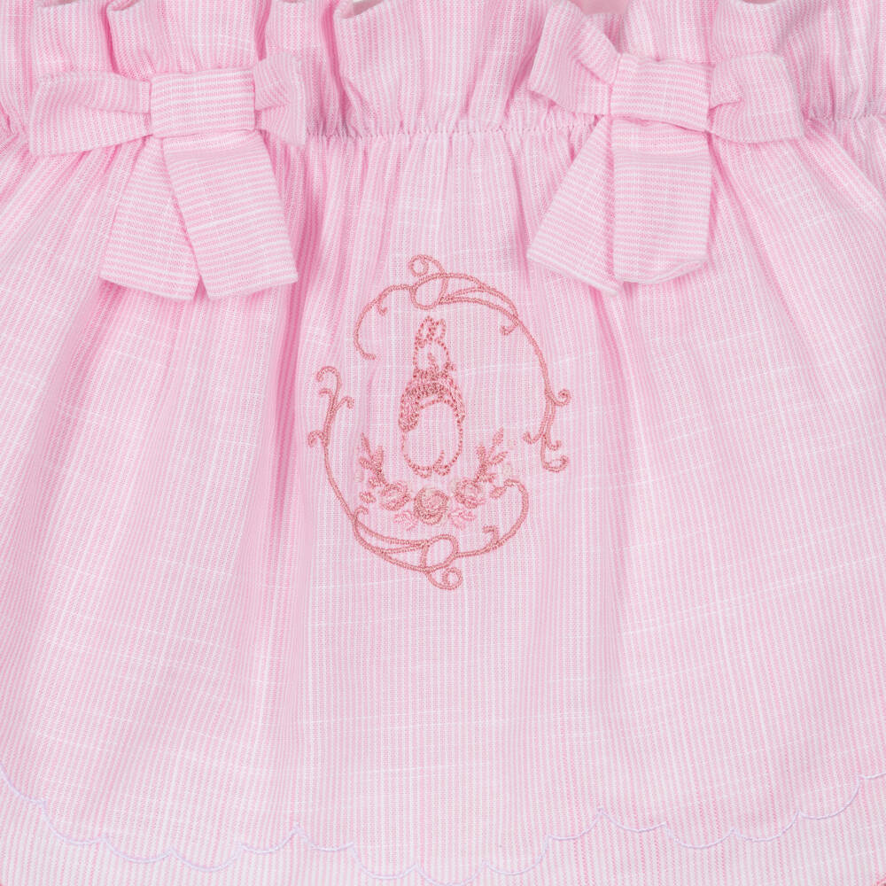 Peter Rabbit™ by Childrensalon-Baby Girls Pink Cotton Embroidered Shorts Set | Childrensalon