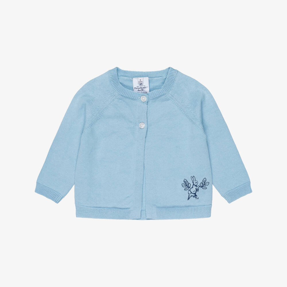 Peter Rabbit™ by Childrensalon-Boys Blue Peter Rabbit Embroidered Cardigan | Childrensalon