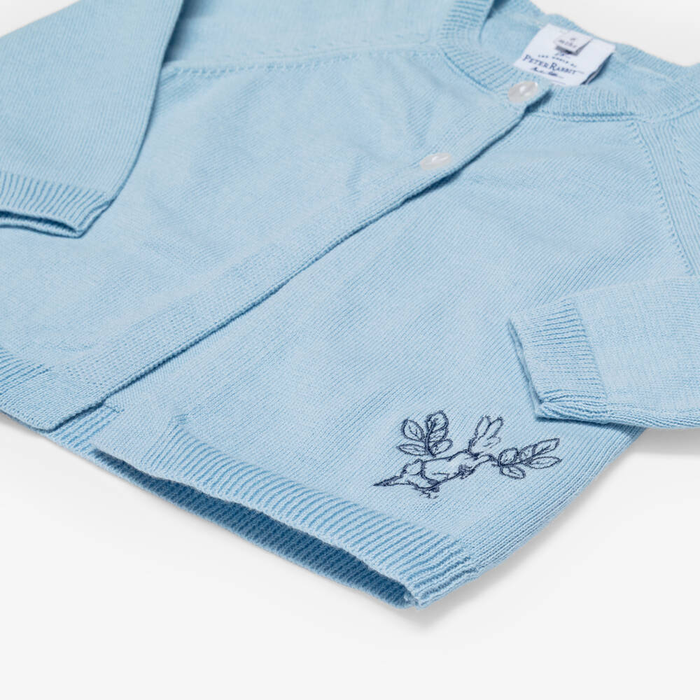 Peter Rabbit™ by Childrensalon-Boys Blue Peter Rabbit Embroidered Cardigan | Childrensalon