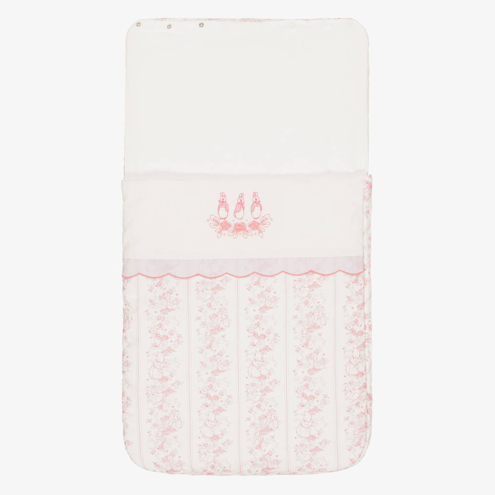 Peter Rabbit™ by Childrensalon-Конверт розовый из льна для девочек с Флопси Мопси и Котонтейл | Childrensalon