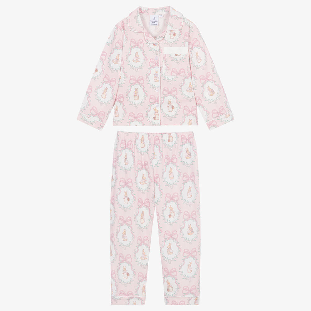 Peter Rabbit™ by Childrensalon-Girls Pink Cotton Flopsy Bunnies Long Pyjamas | Childrensalon