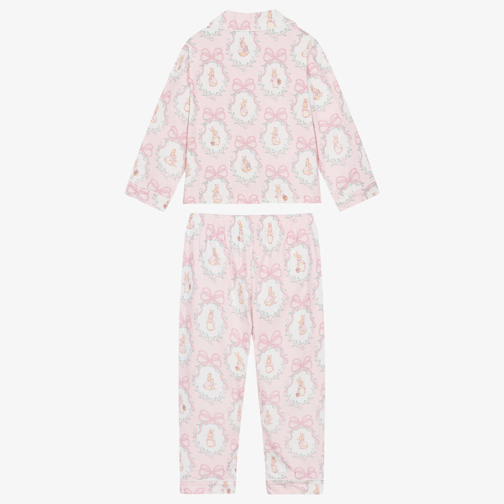 Peter Rabbit™ by Childrensalon-Girls Pink Cotton Flopsy Bunnies Long Pyjamas | Childrensalon