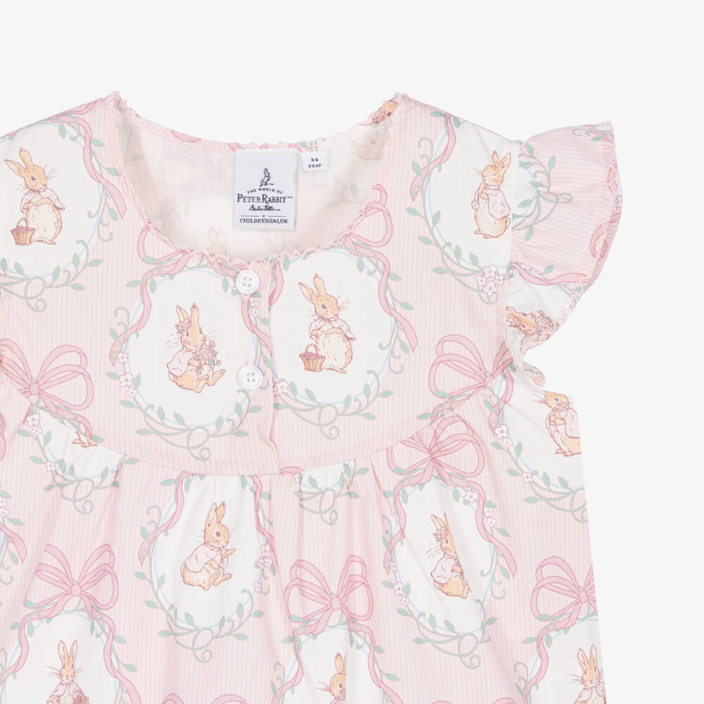 Peter Rabbit™ by Childrensalon-Girls Pink Cotton Flopsy Bunnies Short Pyjamas | Childrensalon