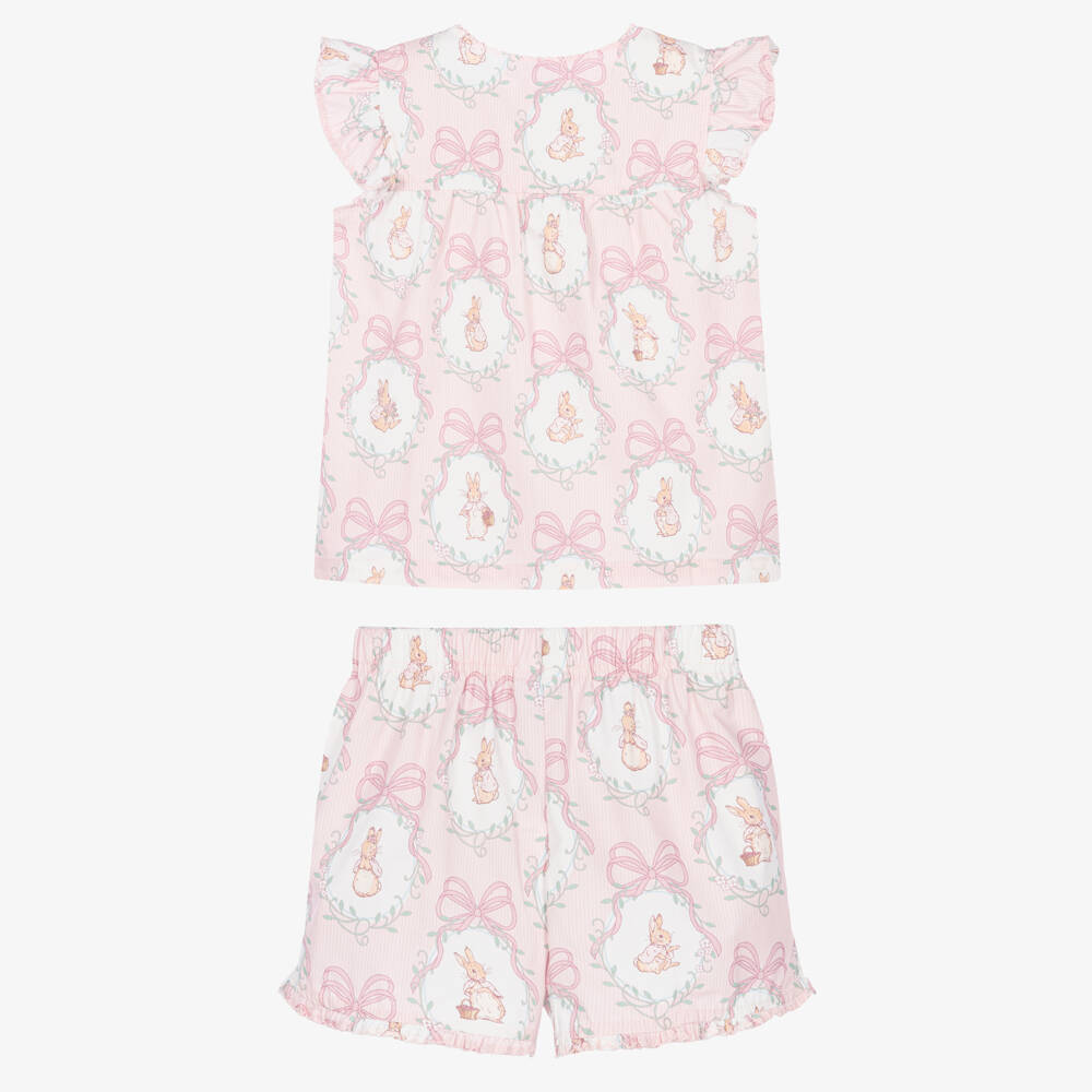Peter Rabbit™ by Childrensalon-Girls Pink Cotton Flopsy Bunnies Short Pyjamas | Childrensalon