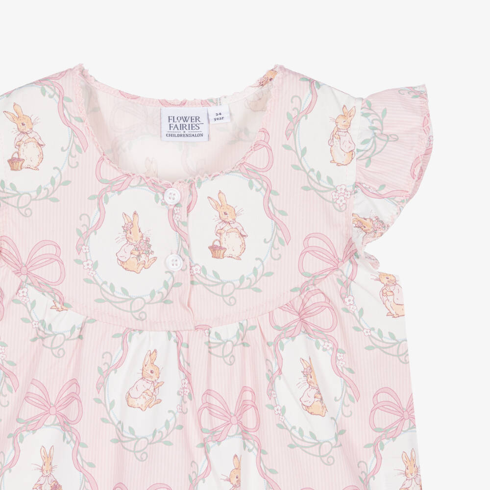 Peter Rabbit™ by Childrensalon-Girls Pink Cotton Flopsy Bunnies Short Pyjamas | Childrensalon