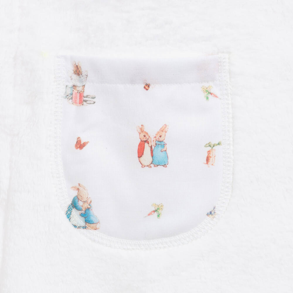 Peter Rabbit™ by Childrensalon-Белый флисовый халат для девочек | Childrensalon