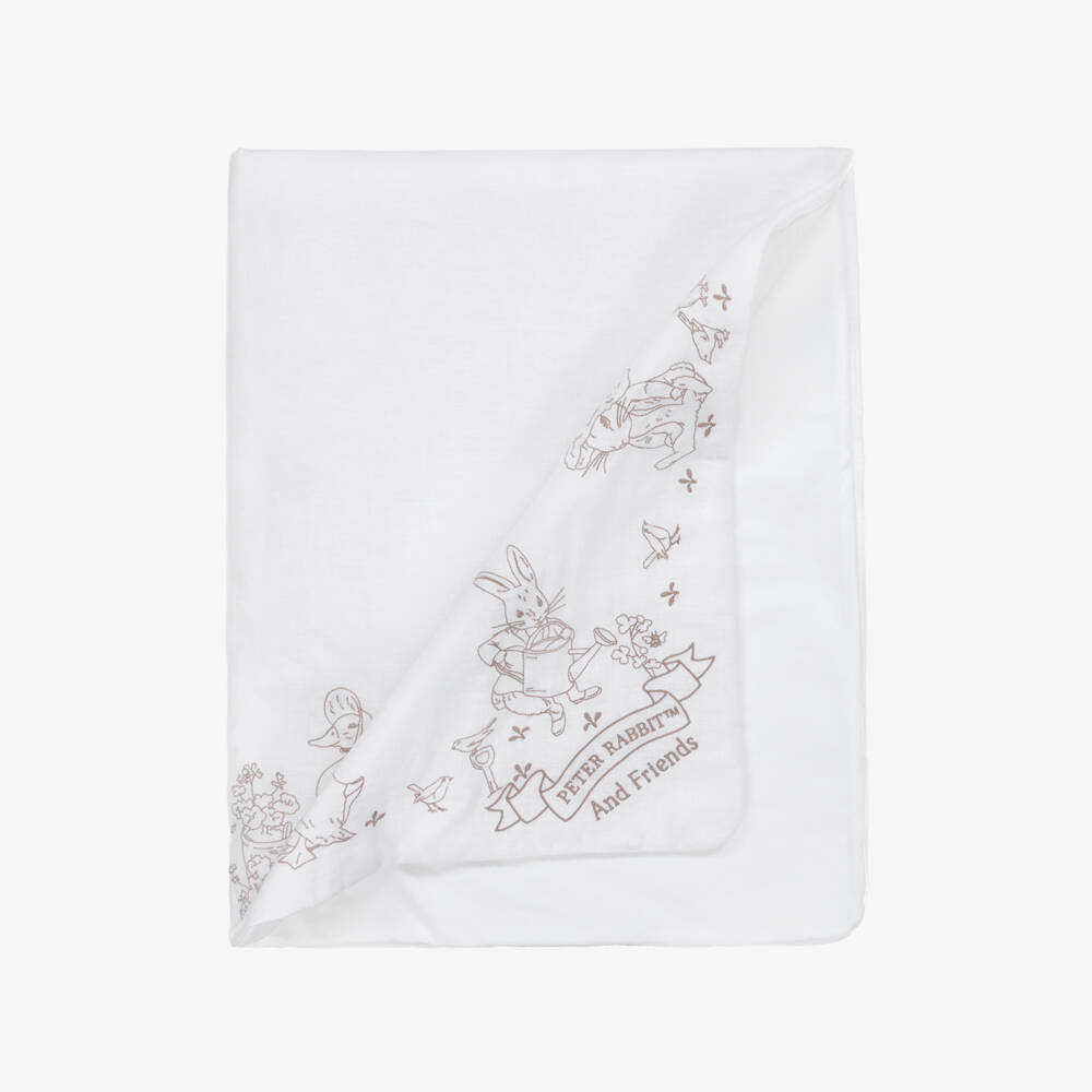 Peter Rabbit™ by Childrensalon-Ivory Cotton Baby Shortie Set with Beige Embroidery | Childrensalon