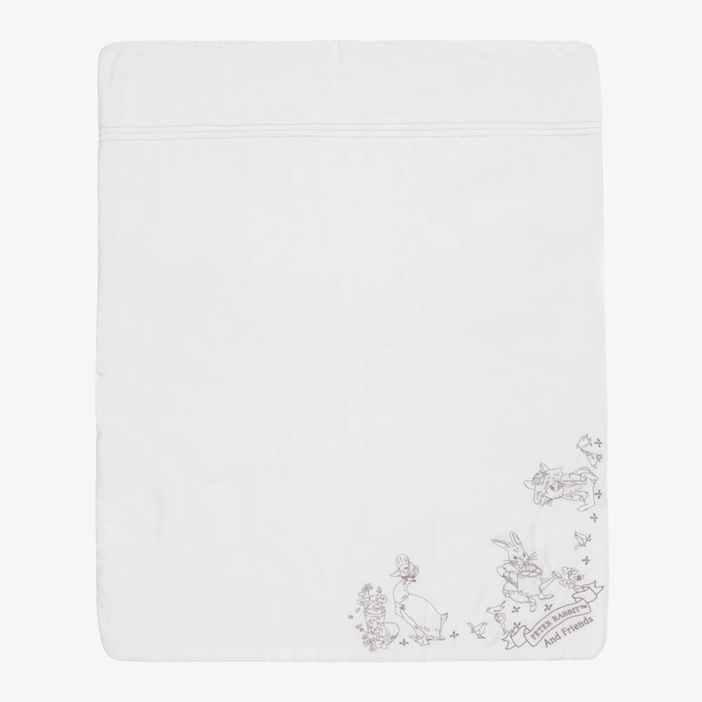 Peter Rabbit™ by Childrensalon-Ivory Cotton Baby Shortie Set with Beige Embroidery | Childrensalon