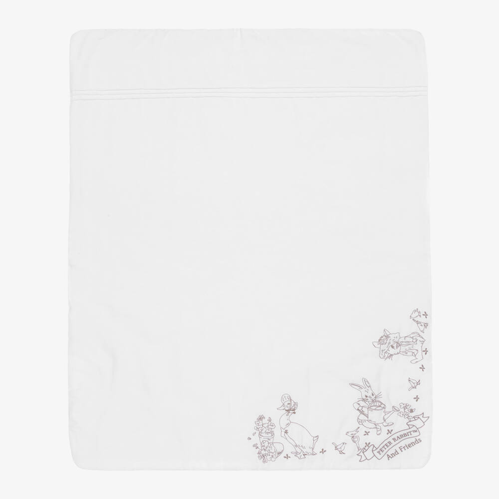 Peter Rabbit™ by Childrensalon-Ivory Cotton Baby Shortie Set with Beige Embroidery | Childrensalon