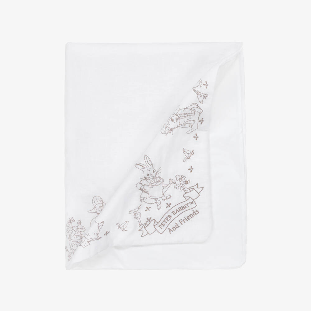 Peter Rabbit™ by Childrensalon-Ivory Cotton Baby Shortie Set with Beige Embroidery | Childrensalon