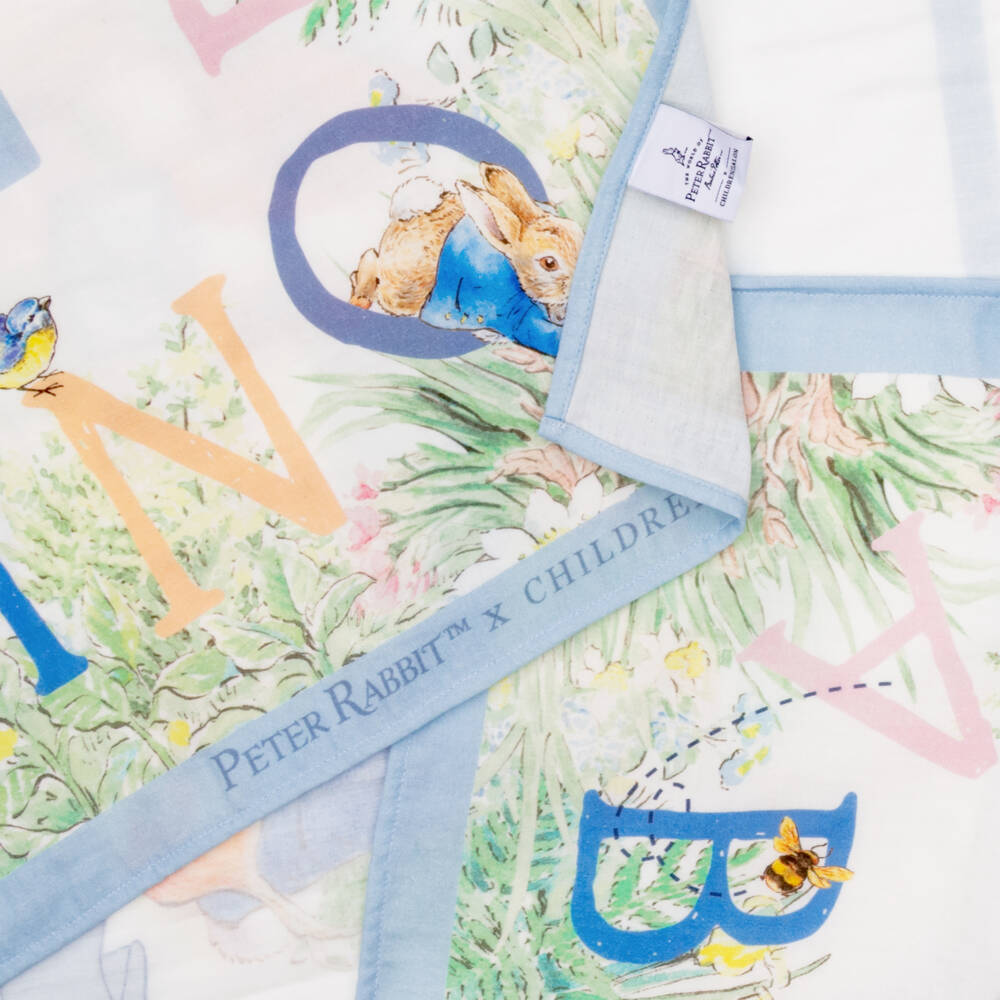 Peter Rabbit™ by Childrensalon-Multicoloured Cotton Swaddle with Peter Rabbit Print (97cm) | Childrensalon