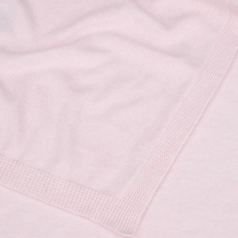Peter Rabbit™ by Childrensalon-Pink Knitted Merino Wool Blanket with Cashmere (102cm) | Childrensalon