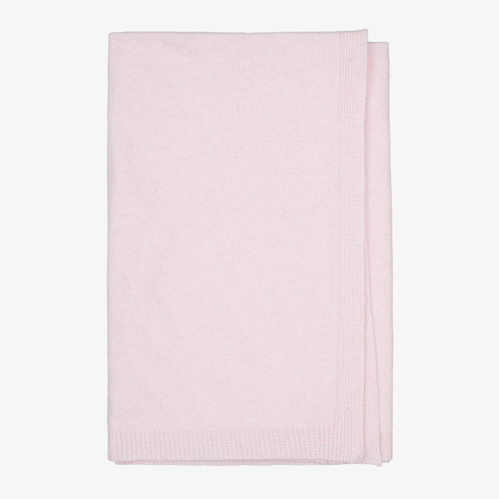 Peter Rabbit™ by Childrensalon-Pink Knitted Merino Wool Blanket with Cashmere (102cm) | Childrensalon
