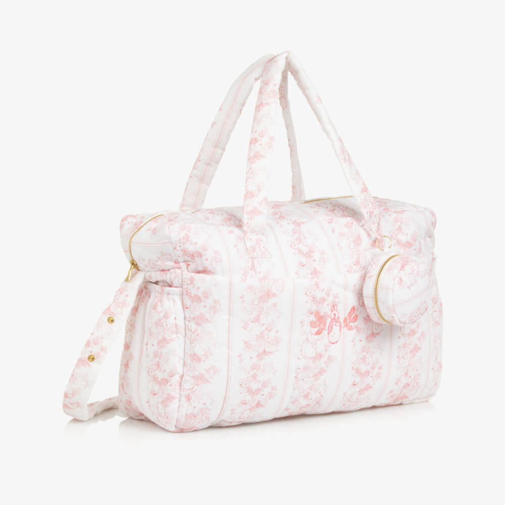 Peter Rabbit™ by Childrensalon-Пеленальная сумка розовая из льна и хлопка (42см) | Childrensalon