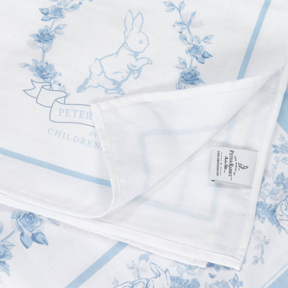 Peter Rabbit™ by Childrensalon-White & Blue Lightweight Cotton Muslins (2 Pack) | Childrensalon