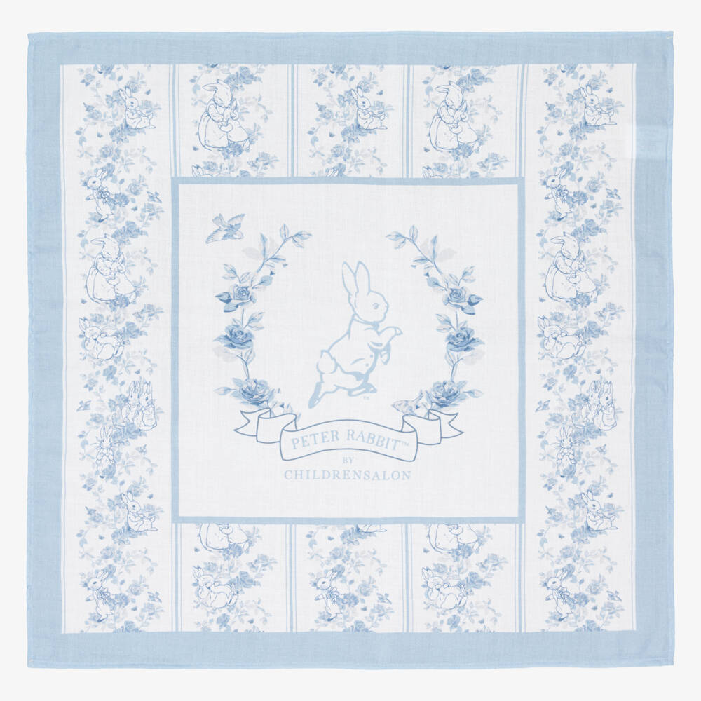 Peter Rabbit™ by Childrensalon-White & Blue Lightweight Cotton Muslins (2 Pack) | Childrensalon