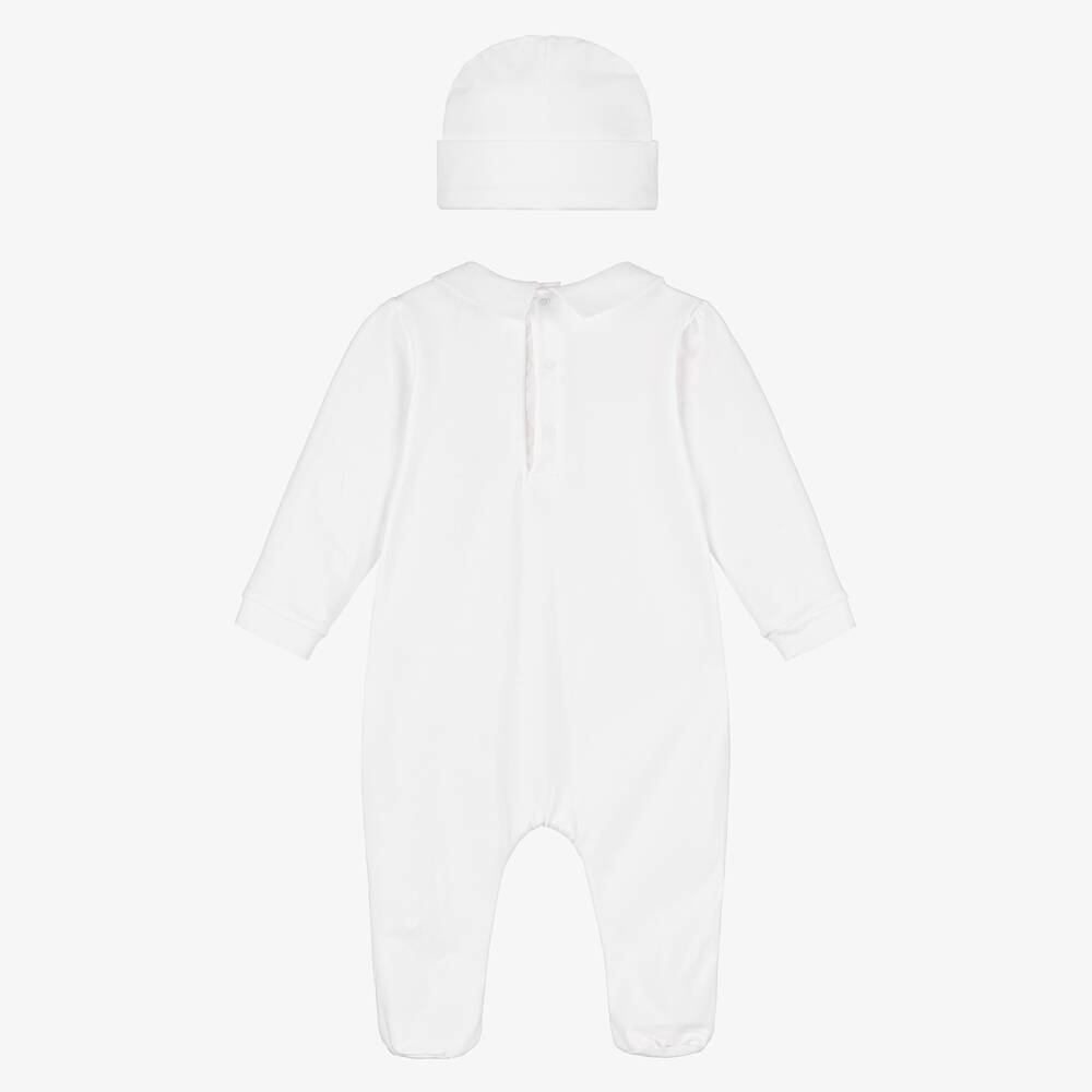 Peter Rabbit™ by Childrensalon-White Cotton Babygrow & Hat Set | Childrensalon