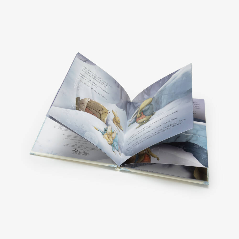 Peter Rabbit™ by Childrensalon-Комплект с комбинезоном и книгой белый из хлопка с зимними сценками | Childrensalon