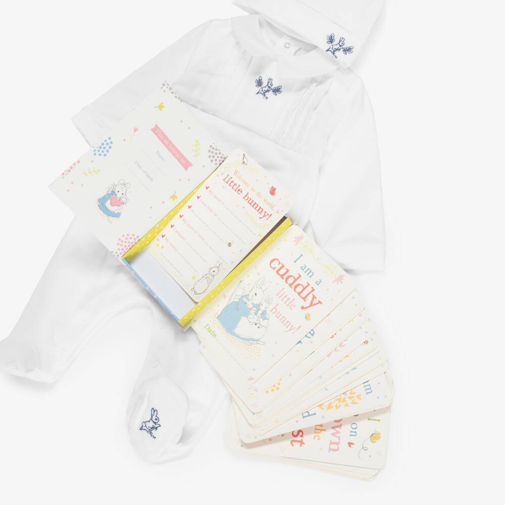 Peter Rabbit™ by Childrensalon-Подарочный набор Кролик Питер белый хлопковый Первые моменты  | Childrensalon