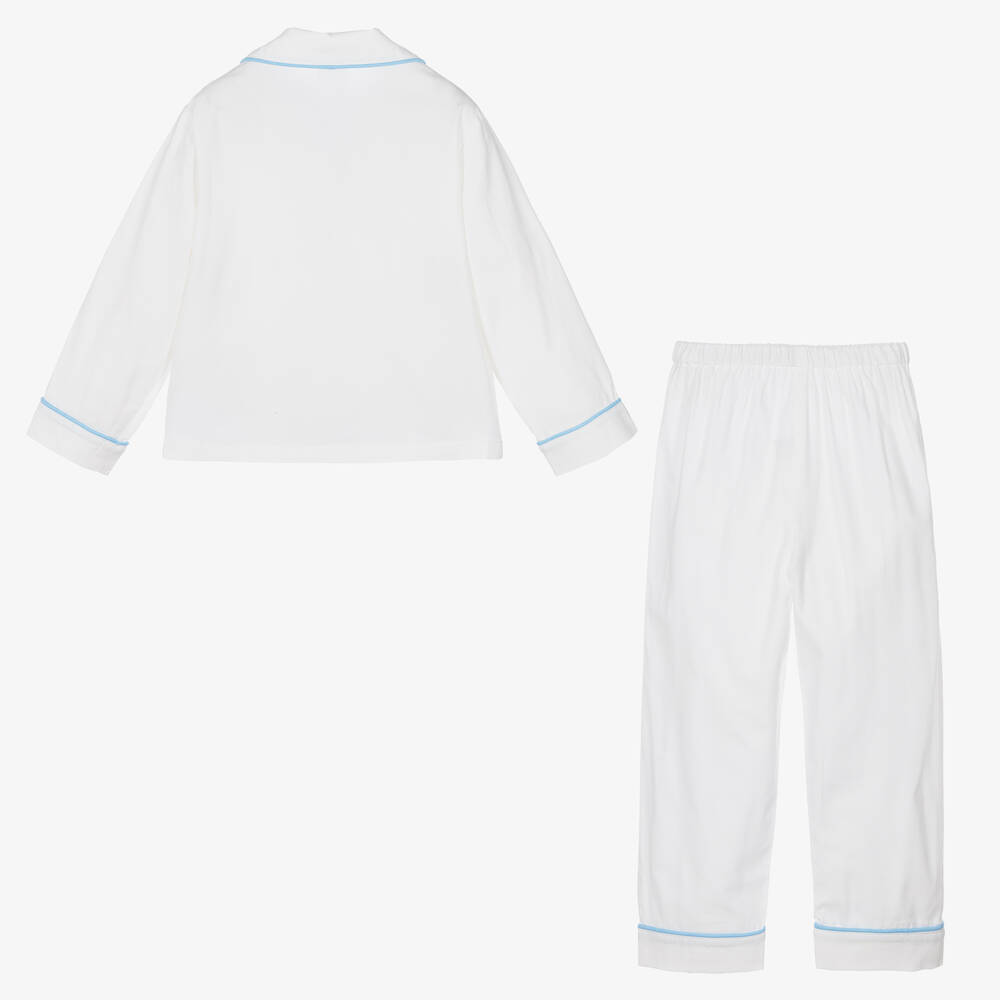 Peter Rabbit™ by Childrensalon-White Embroidered Cotton Pyjamas | Childrensalon