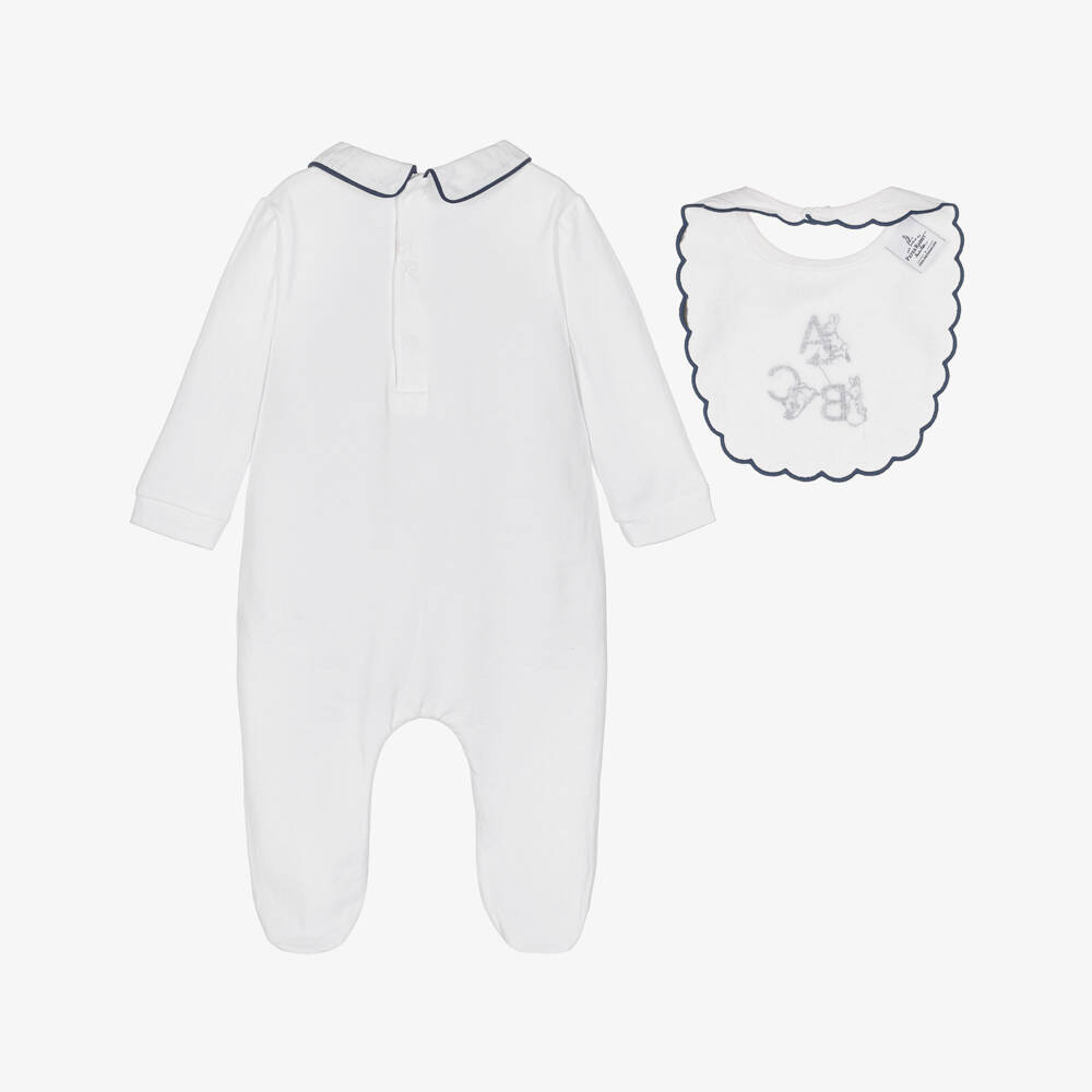 Peter Rabbit™ by Childrensalon-White Peter Rabbit Alphabet Babygrow & Bib Set | Childrensalon