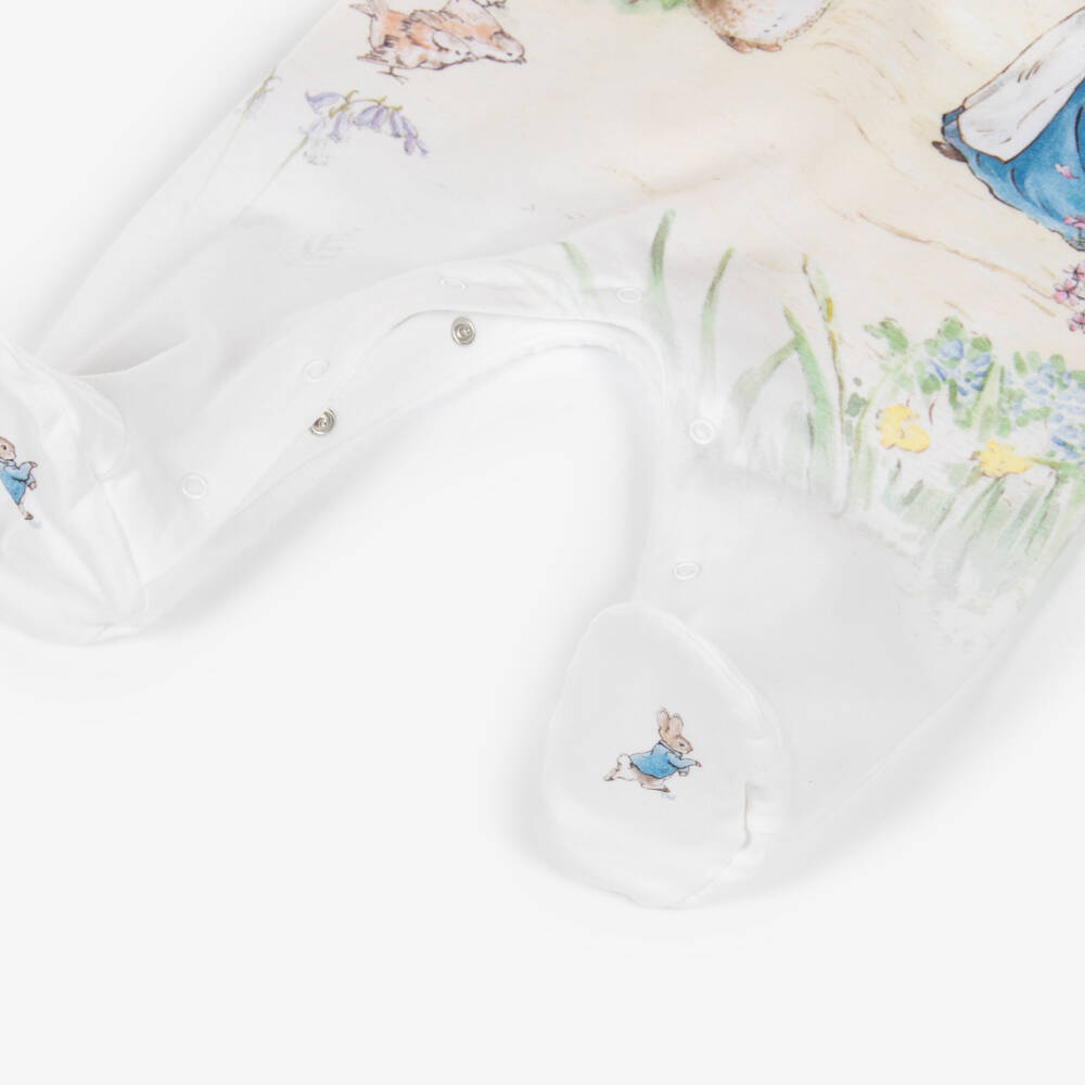 Peter Rabbit™ by Childrensalon-White Peter Rabbit Babygrow Set with Milestone Cards | Childrensalon