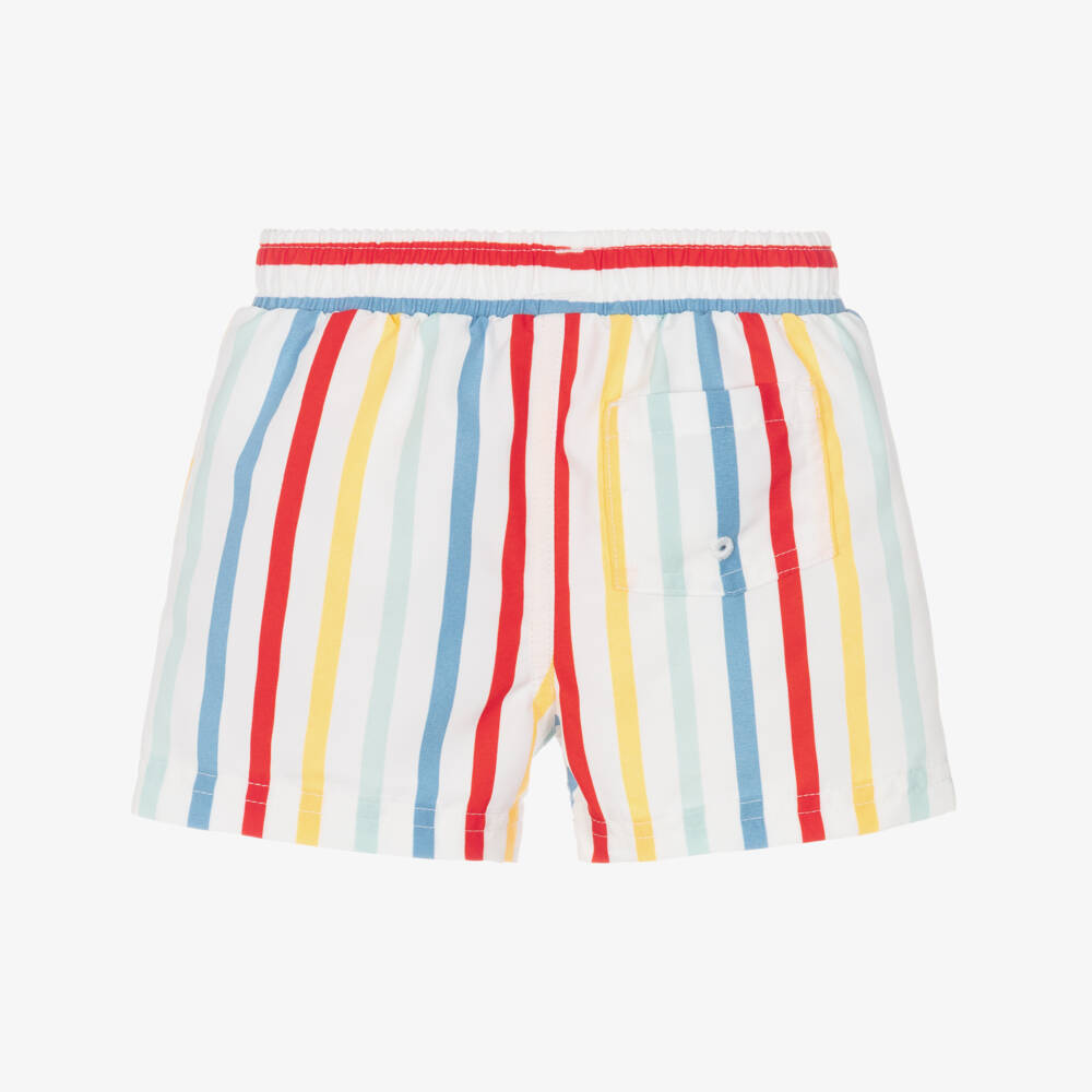 Petit Bateau-شورت سباحة مقلم لون عاجي للأولاد الرضع | Childrensalon