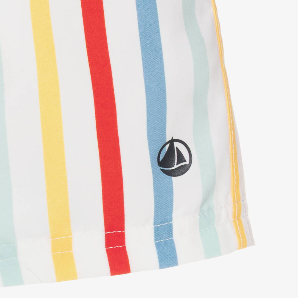 Petit Bateau-شورت سباحة مقلم لون عاجي للأولاد الرضع | Childrensalon