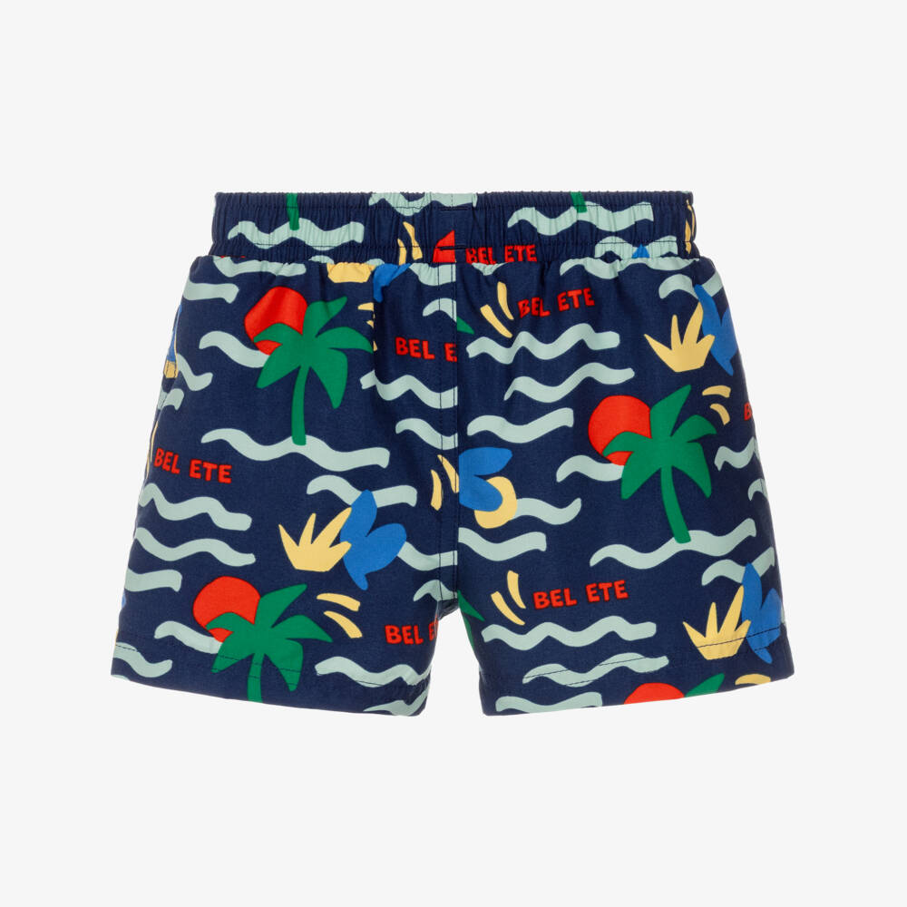 Petit Bateau-شورت سباحة بطبعة نخيل لون أخضر فاتح للأولاد الرضع | Childrensalon