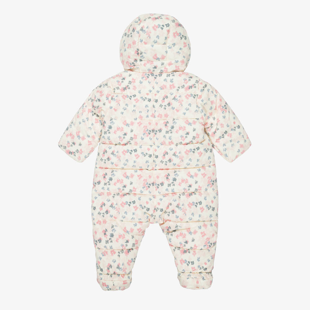 Petit Bateau-أفرول للثلج مبطن لون زهري وعاجي للبنات الرضع | Childrensalon