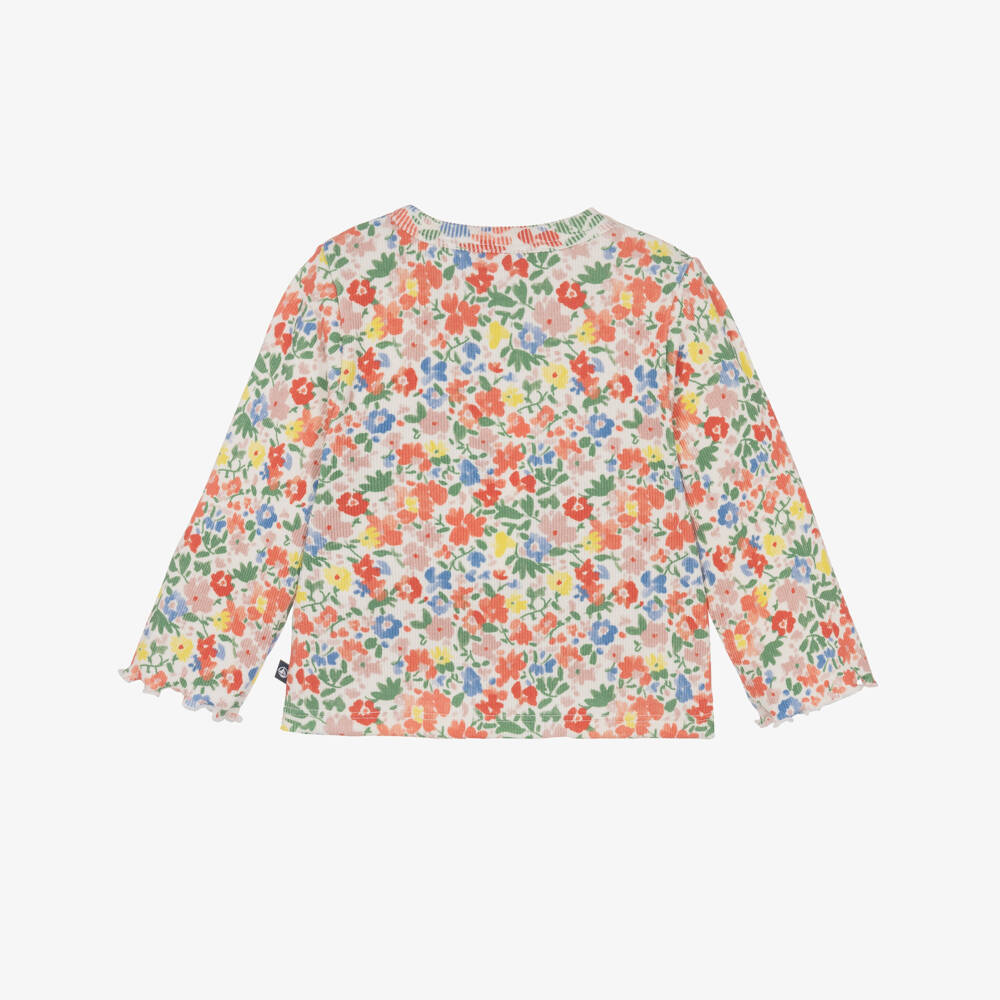 Petit Bateau-Baby Girls Multicolour Floral Cardigan | Childrensalon