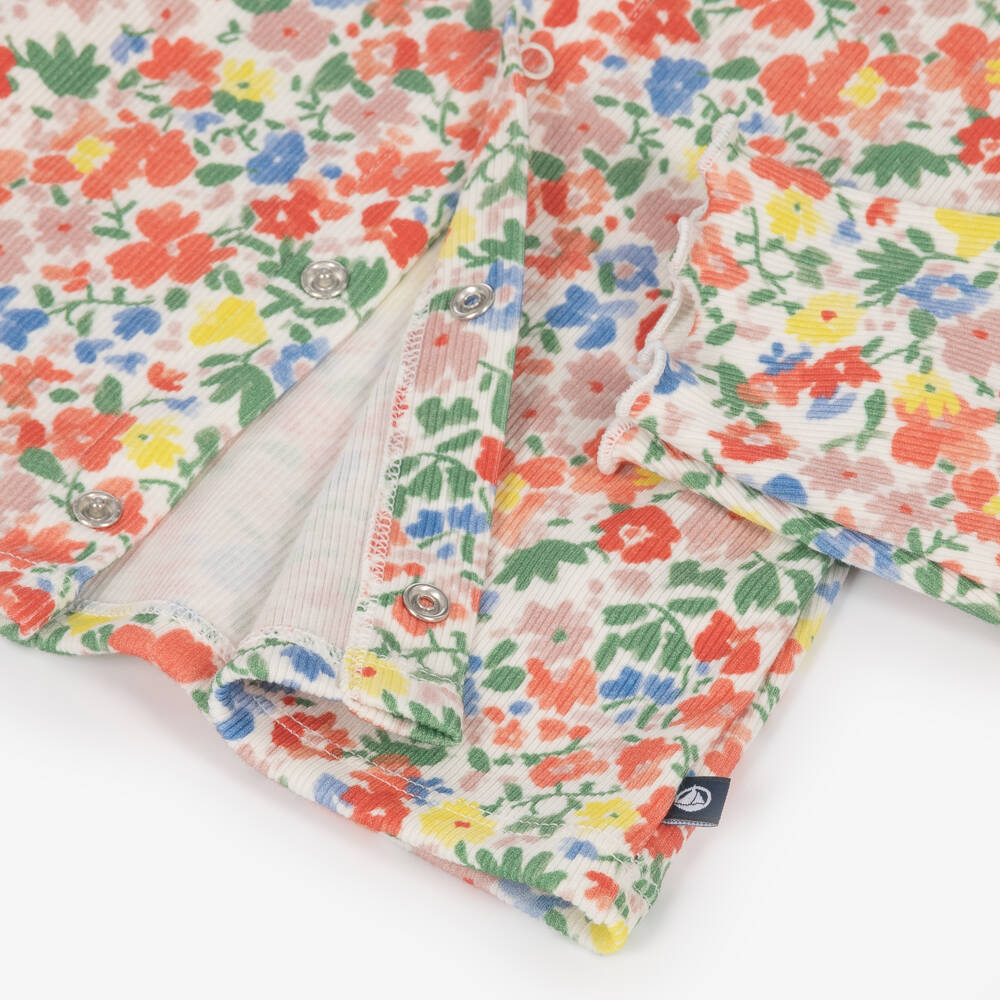 Petit Bateau-Baby Girls Multicolour Floral Cardigan | Childrensalon