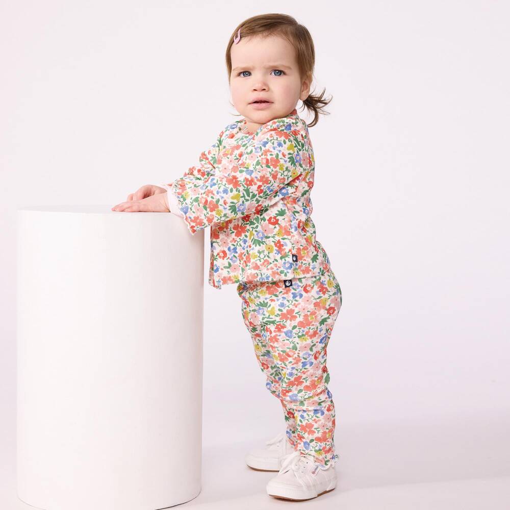 Petit Bateau-كارديغان بطبعة ورود متعددة الألوان للبنات الرضع | Childrensalon