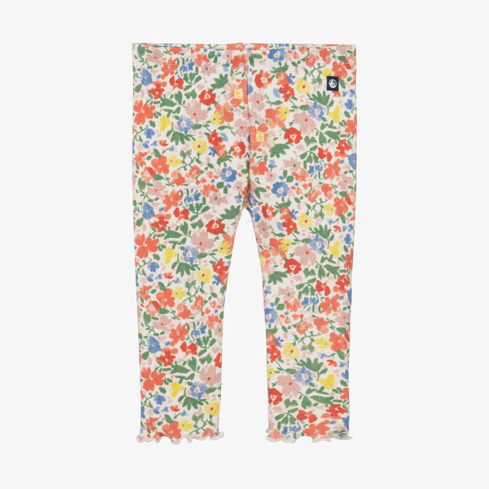 Petit Bateau-Baby Girls Multicolour Floral Leggings | Childrensalon