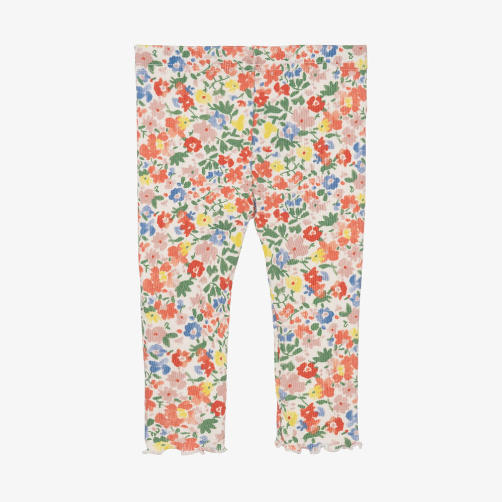 Petit Bateau-Baby Girls Multicolour Floral Leggings | Childrensalon