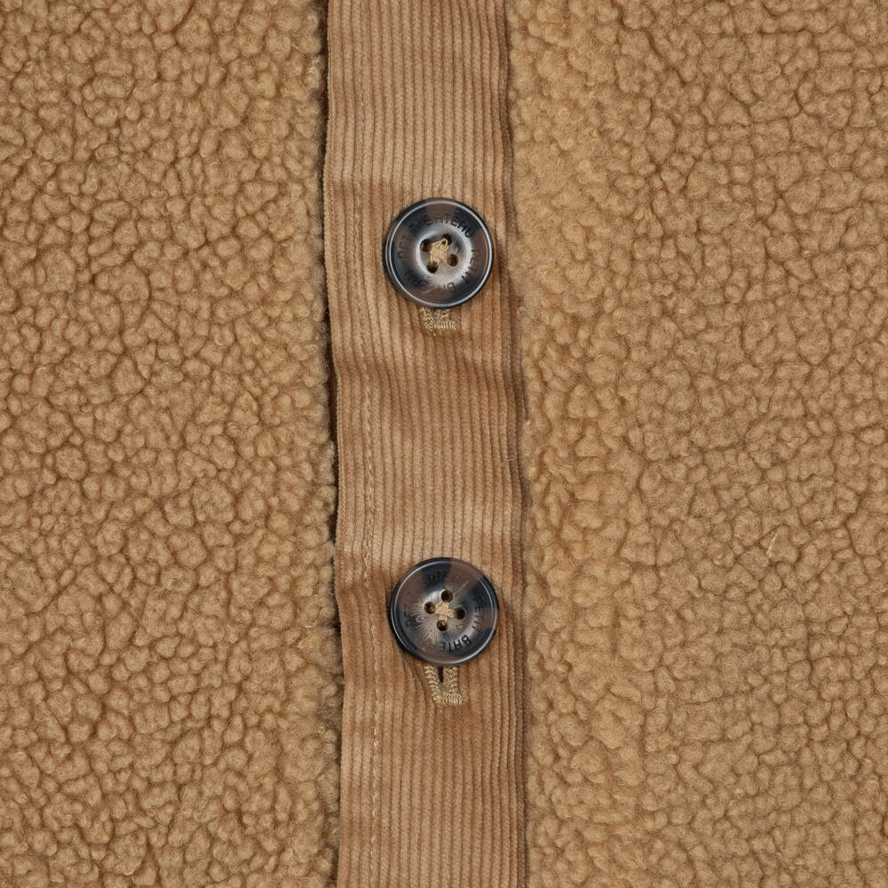 Petit Bateau-Beige Hooded Sherpa Fleece Jacket | Childrensalon