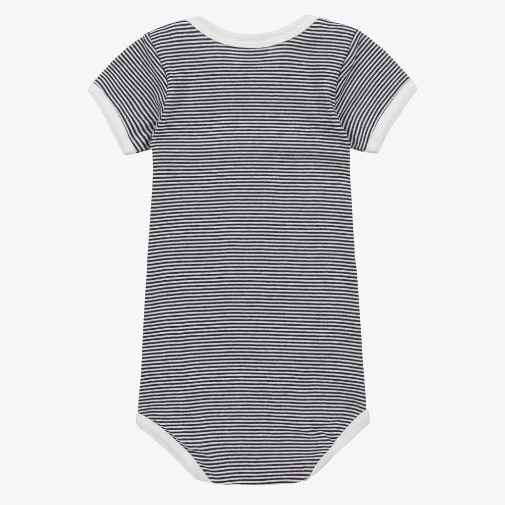 Petit Bateau-Blue Cotton Bodyvests (3 Pack) | Childrensalon