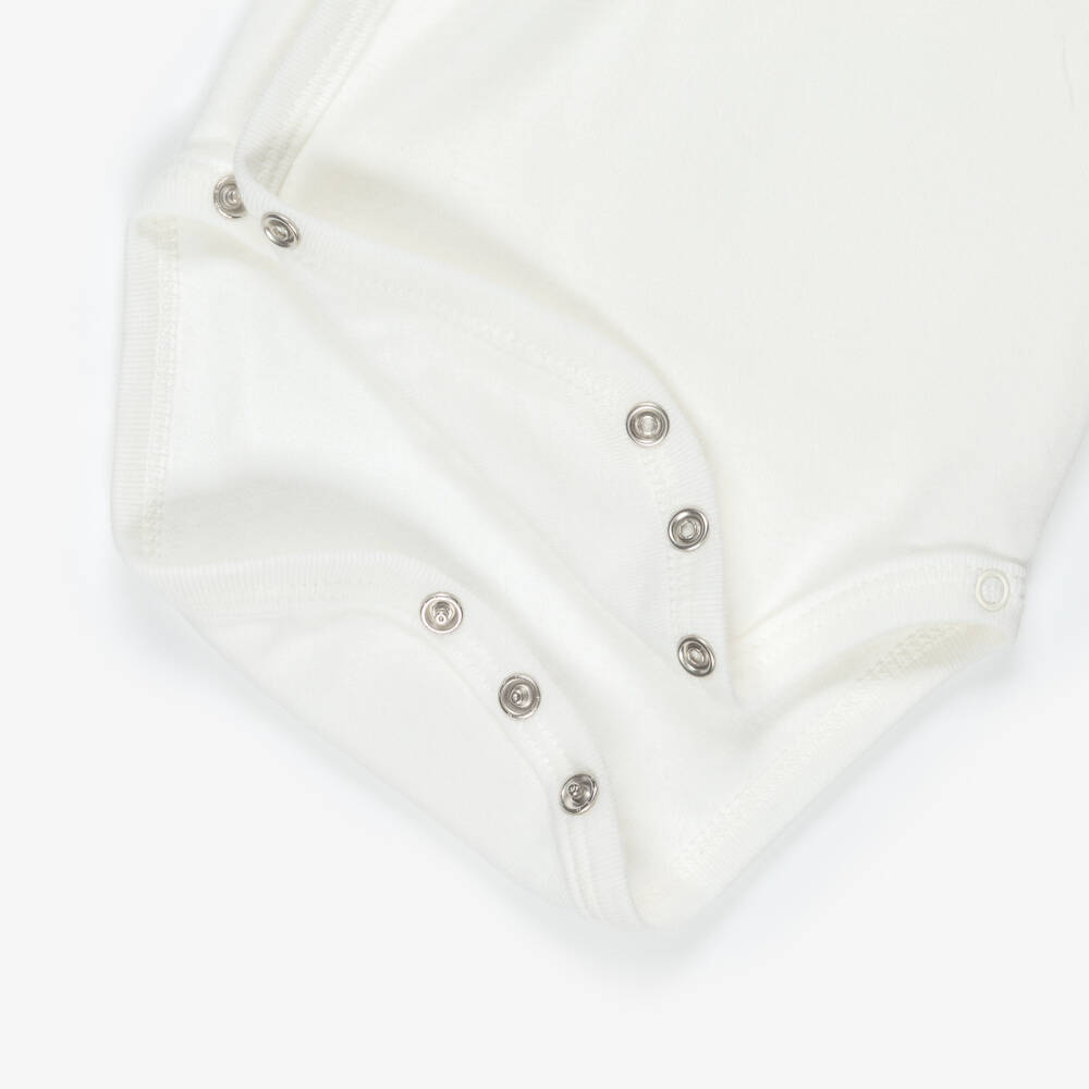 Petit Bateau-Blue & White Cotton Bodyvests with Dolphins & Clouds (5 Pack) | Childrensalon