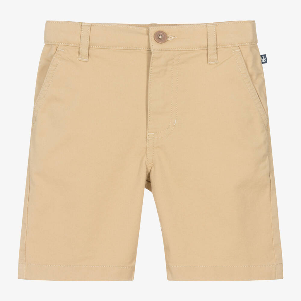 Petit Bateau-Бежевые шорты чинос из органического хлопка для мальчиков | Childrensalon