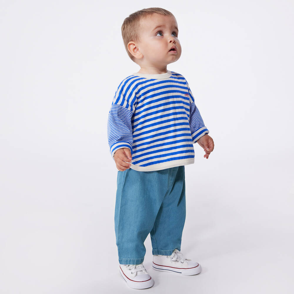 Petit Bateau-Boys Blue Denim Trousers | Childrensalon