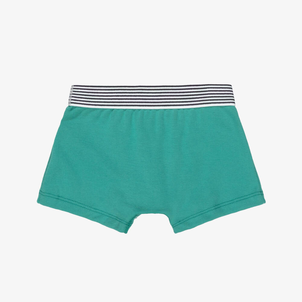 Petit Bateau-شورت بوكسر قطن لون أخضر وأزرق للأولاد (عدد 5) | Childrensalon