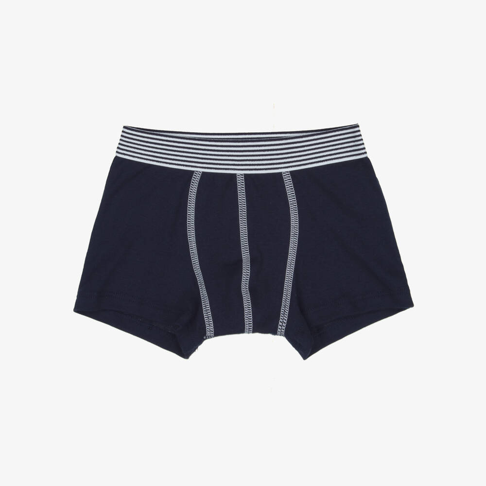 Petit Bateau-Boys Blue & Green Cotton Boxer Shorts (5 Pack) | Childrensalon