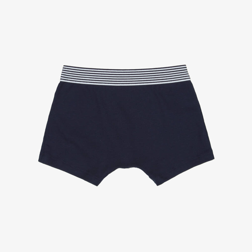 Petit Bateau-Boys Blue & Green Cotton Boxer Shorts (5 Pack) | Childrensalon