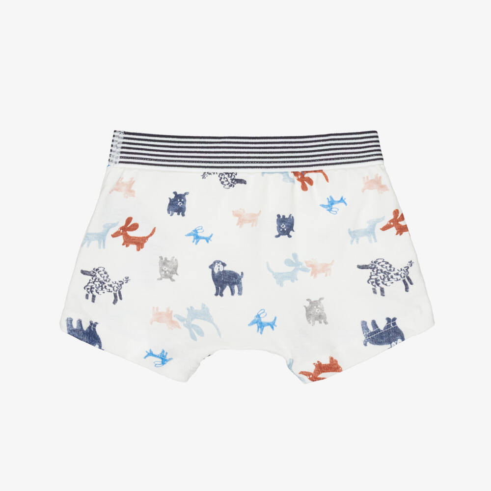 Petit Bateau-Boys Blue & Ivory Cotton Boxers (5 Pack) | Childrensalon