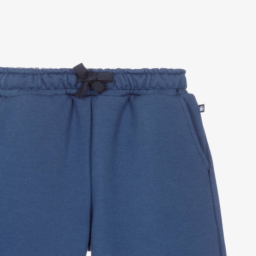 Petit Bateau-Boys Blue Organic Cotton Jersey Shorts | Childrensalon